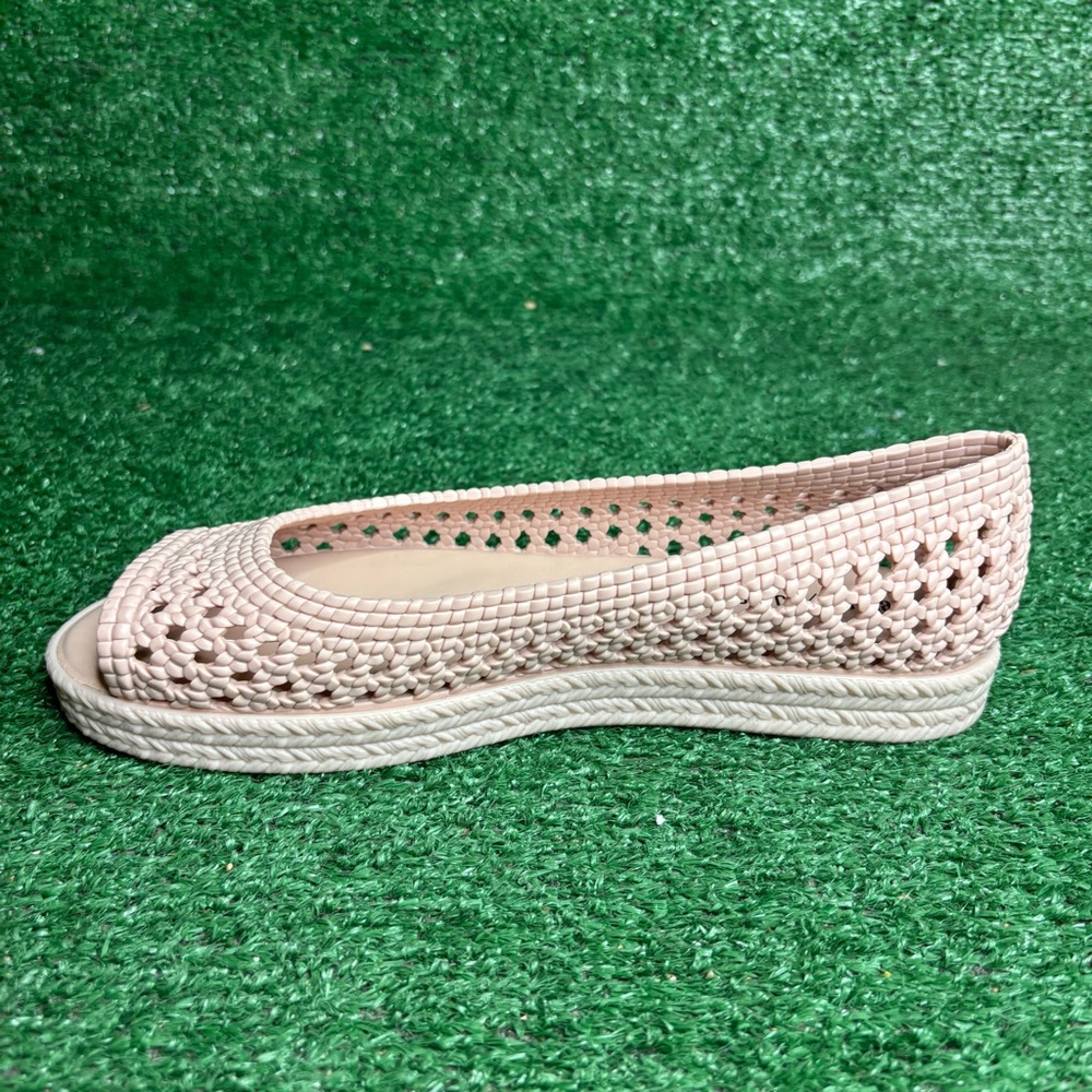 Melissa Blush Pink Crochet Peep-Toe Platform Sandals - Picture 7 of 13